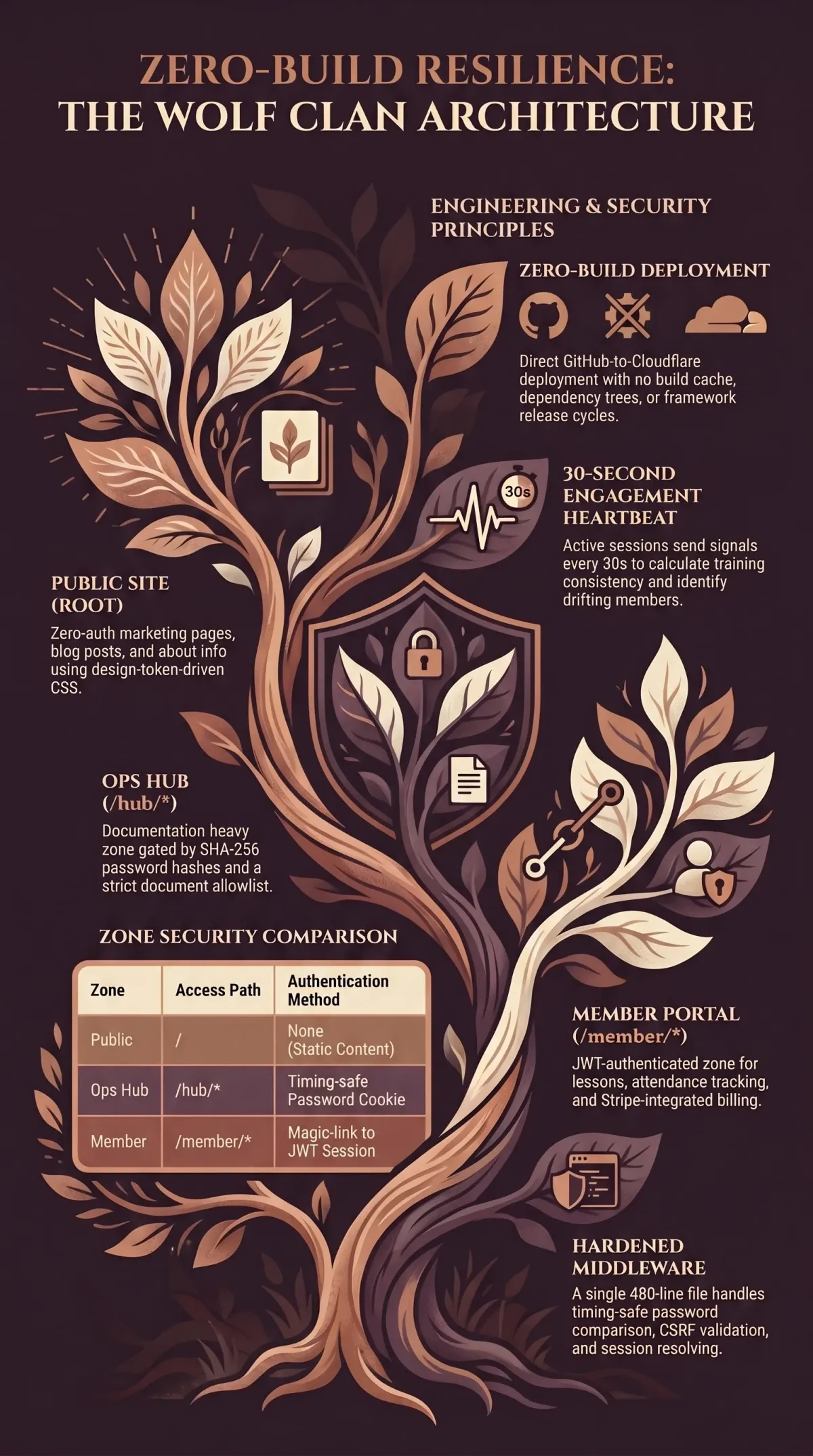 Infographic summarising the article: “Zero-Build Web Development”