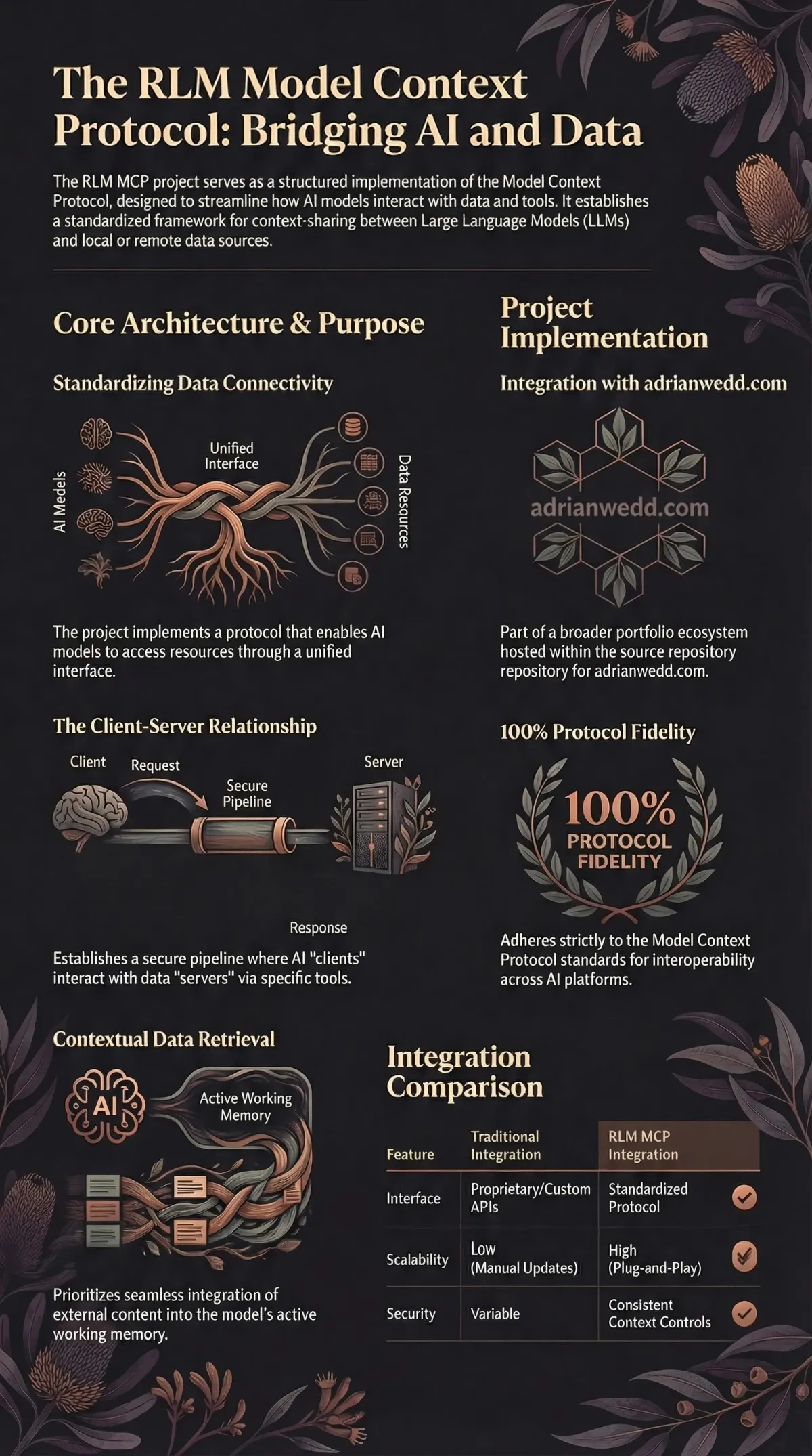 Infographic summarising the project: “rlm-mcp”