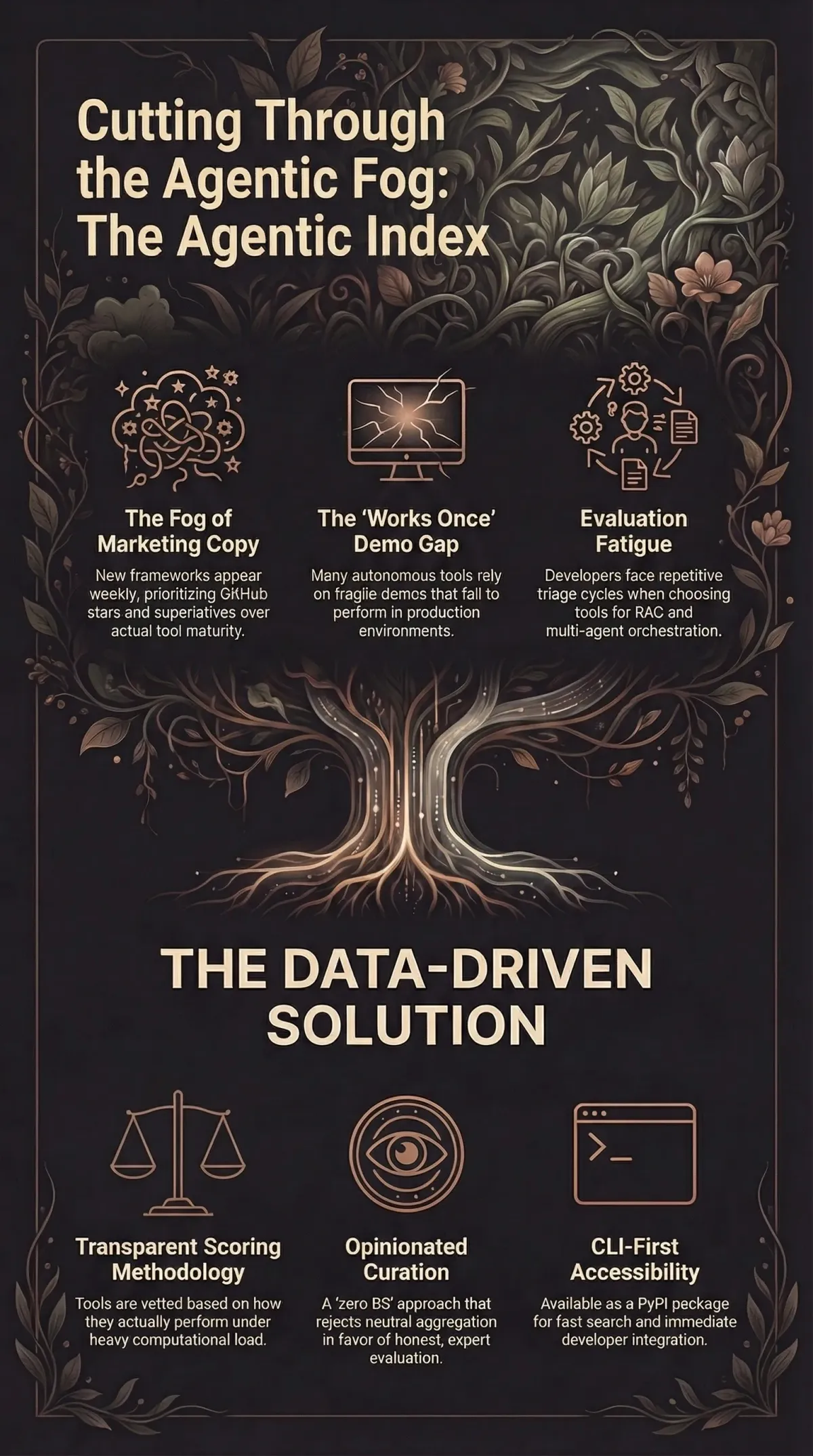 Infographic summarising the project: “Agentic Index”