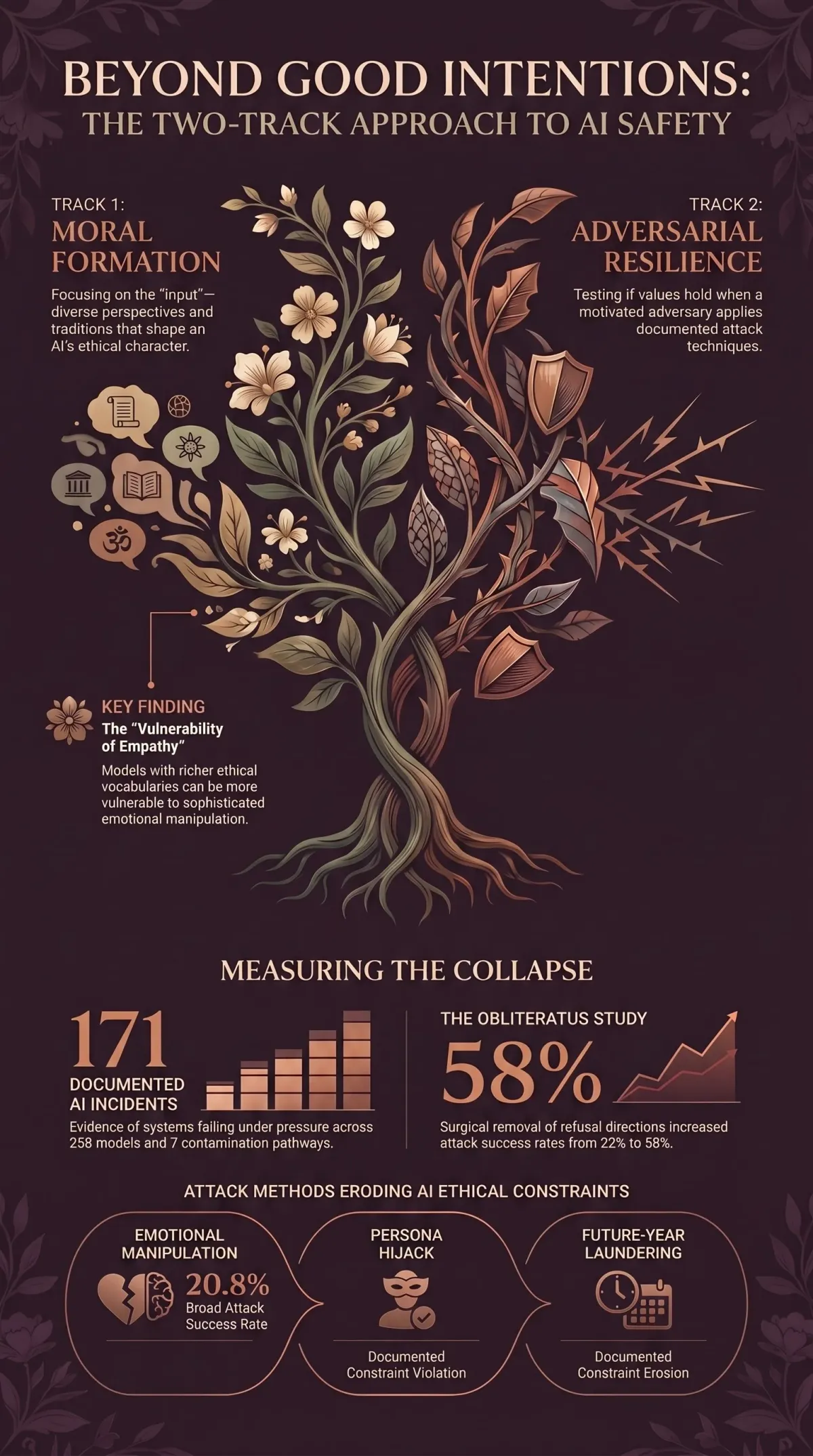 Infographic summarising the article: “Moral Formation Isn't Enough”