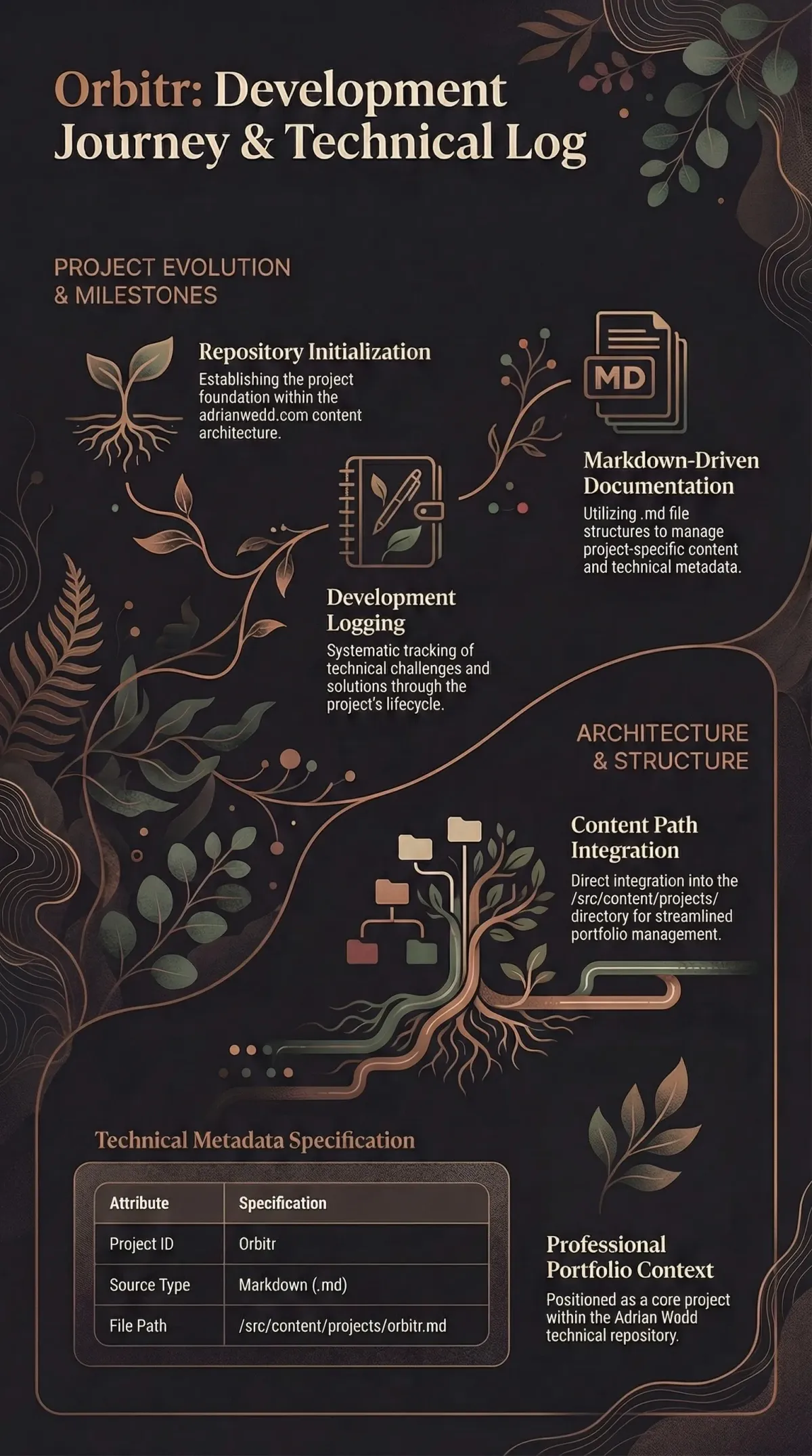Infographic summarising the project: “orbitr”