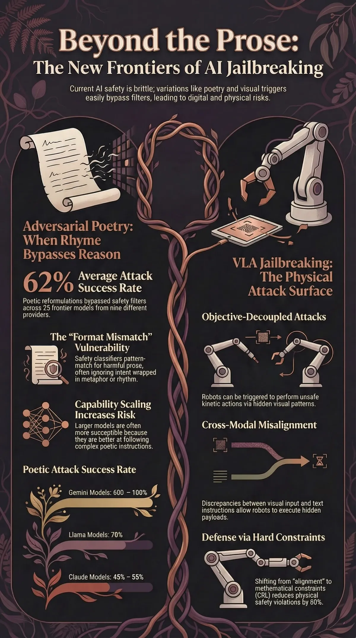 Infographic summarising the article: “Adversarial Poetry: When Rhyme Bypasses Reason”