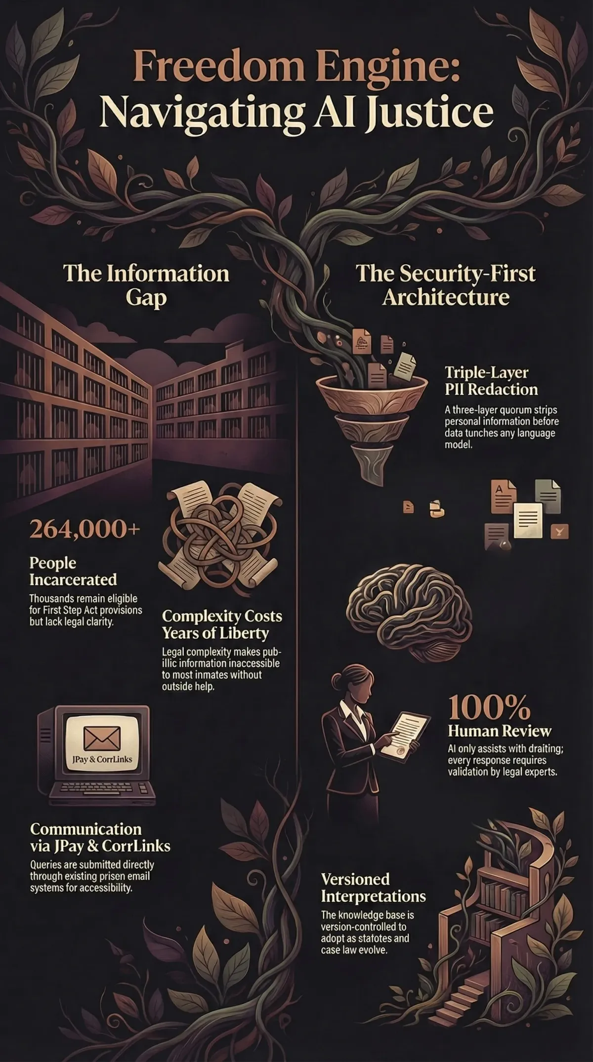 Infographic summarising the project: “Freedom Engine”