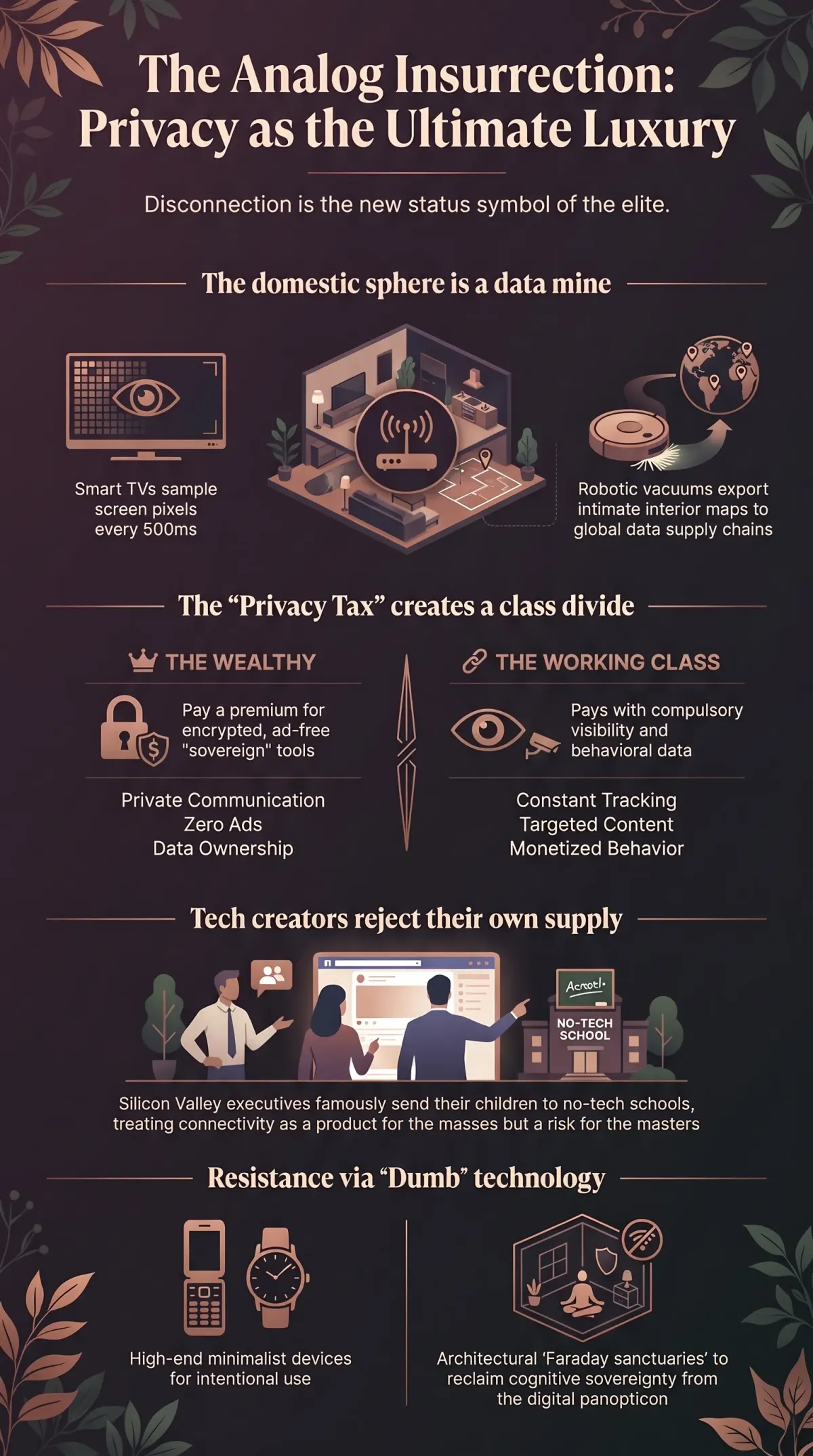Infographic summarising the article: “The Analog Insurrection”