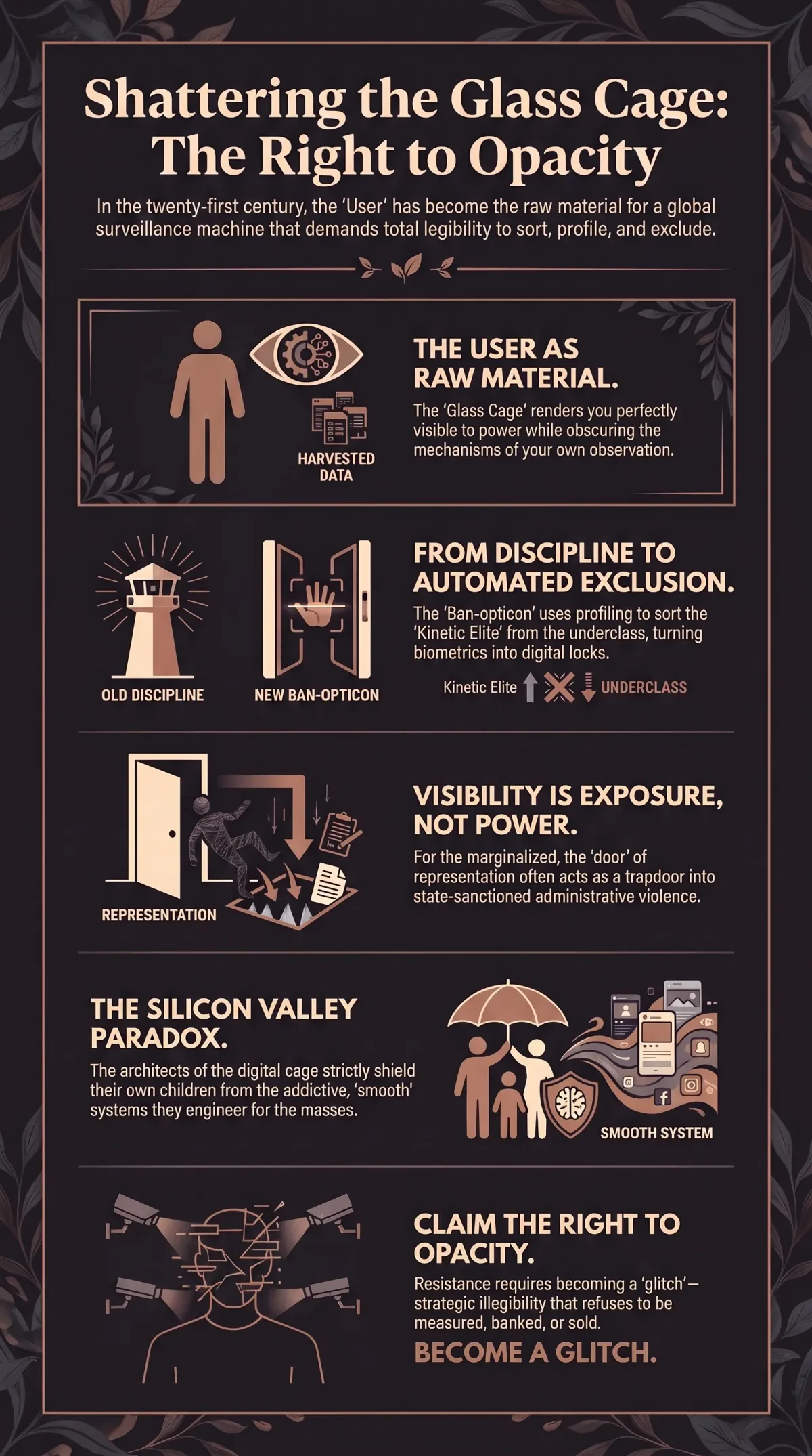 Infographic summarising the article: “The Glass Cage”