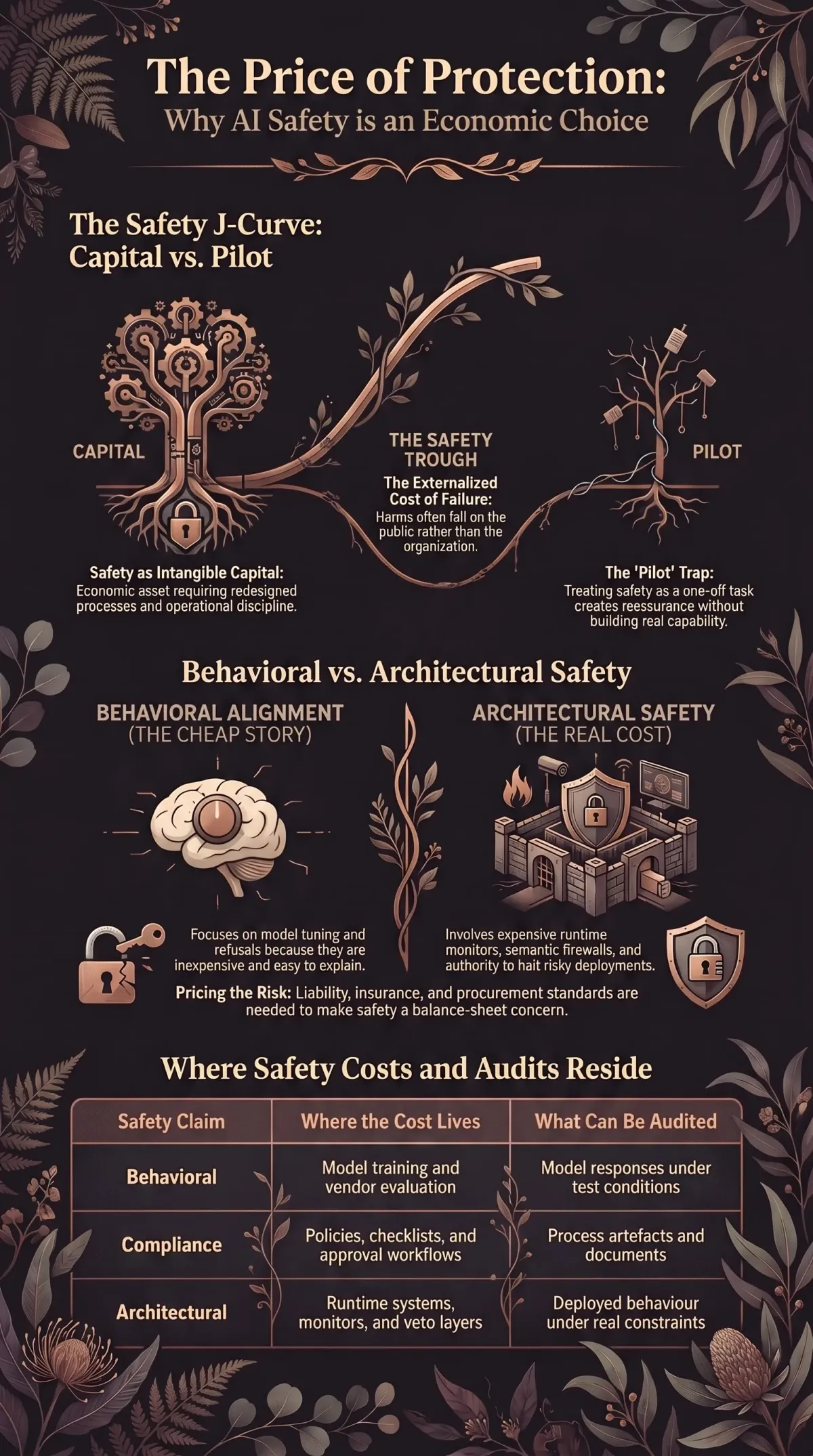 Infographic summarising the article: “The Economics of Inadequate Safety”