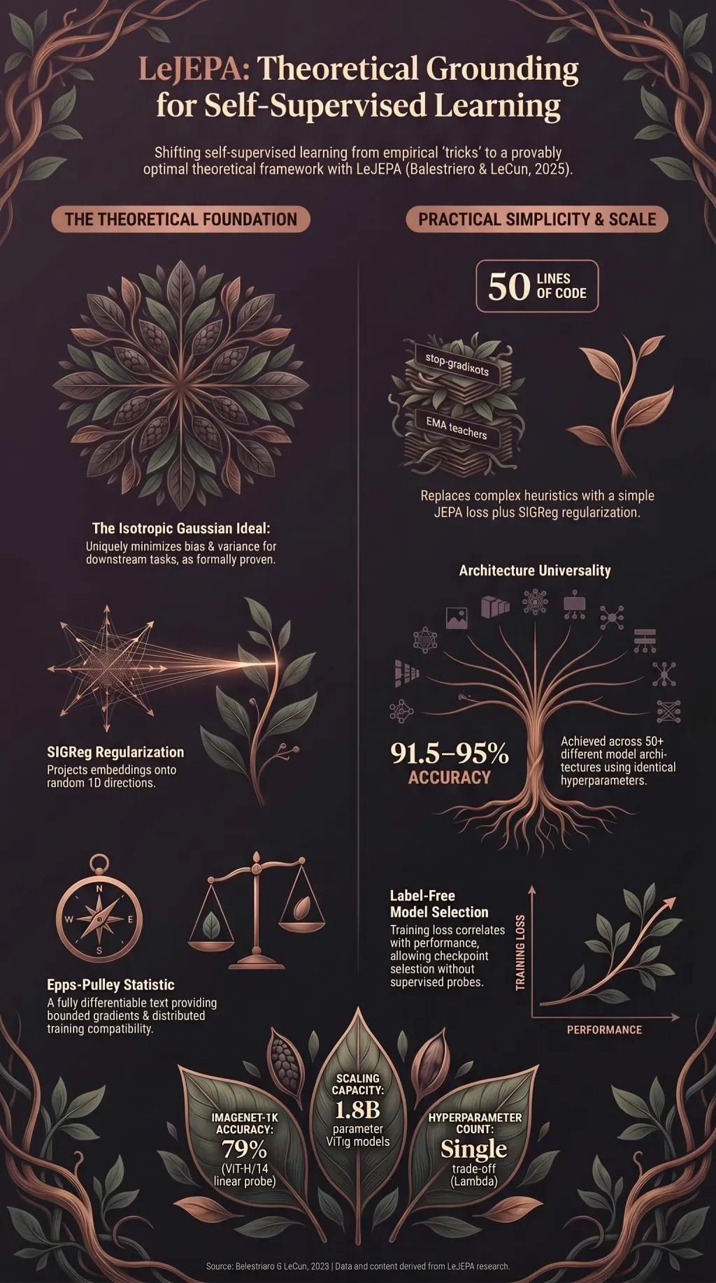 Infographic summarising the article: “LeJEPA: Self-Supervised Learning Gets a Theoretical Foundation”