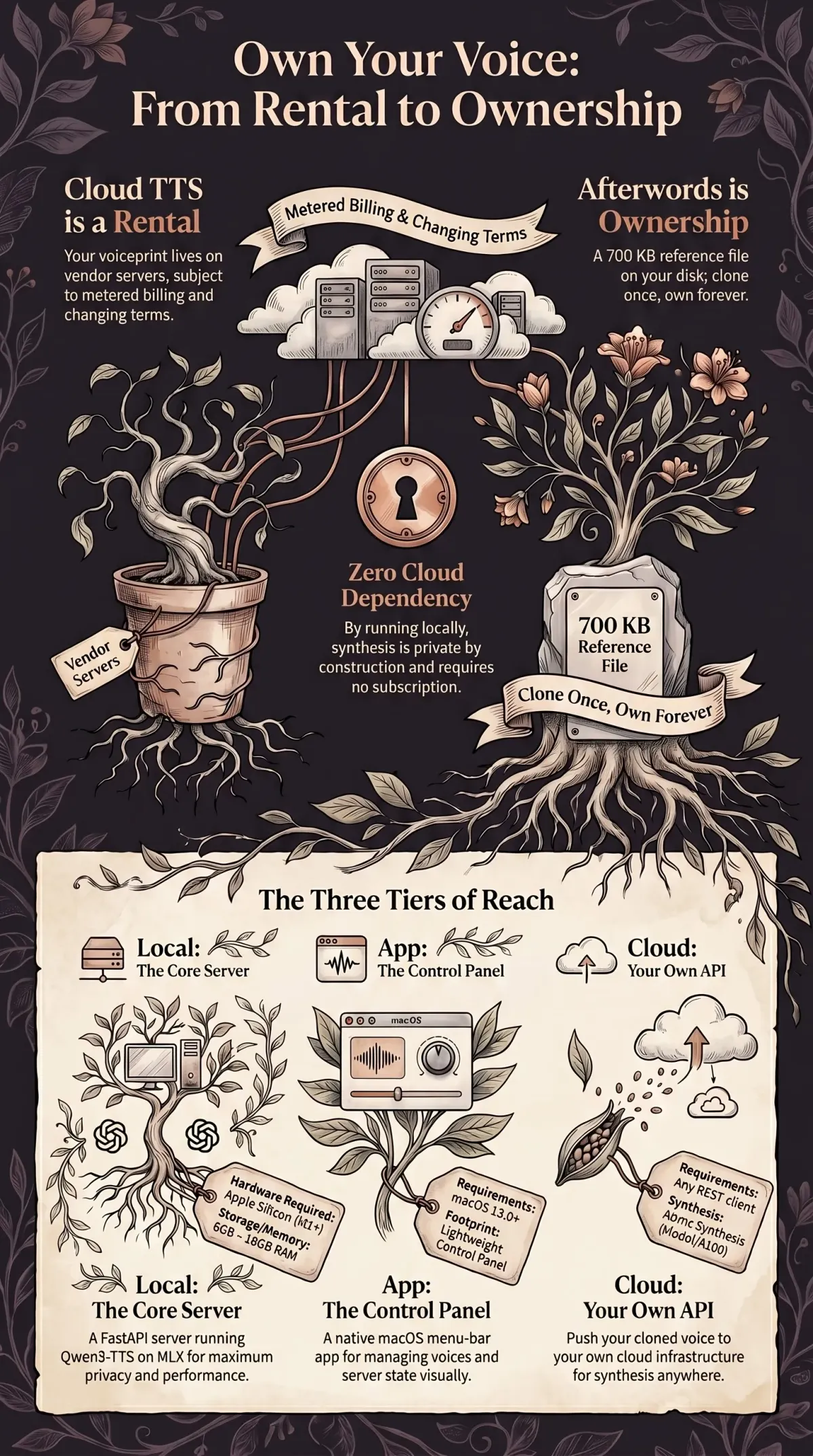 Infographic summarising the article: “Own Your Voice”