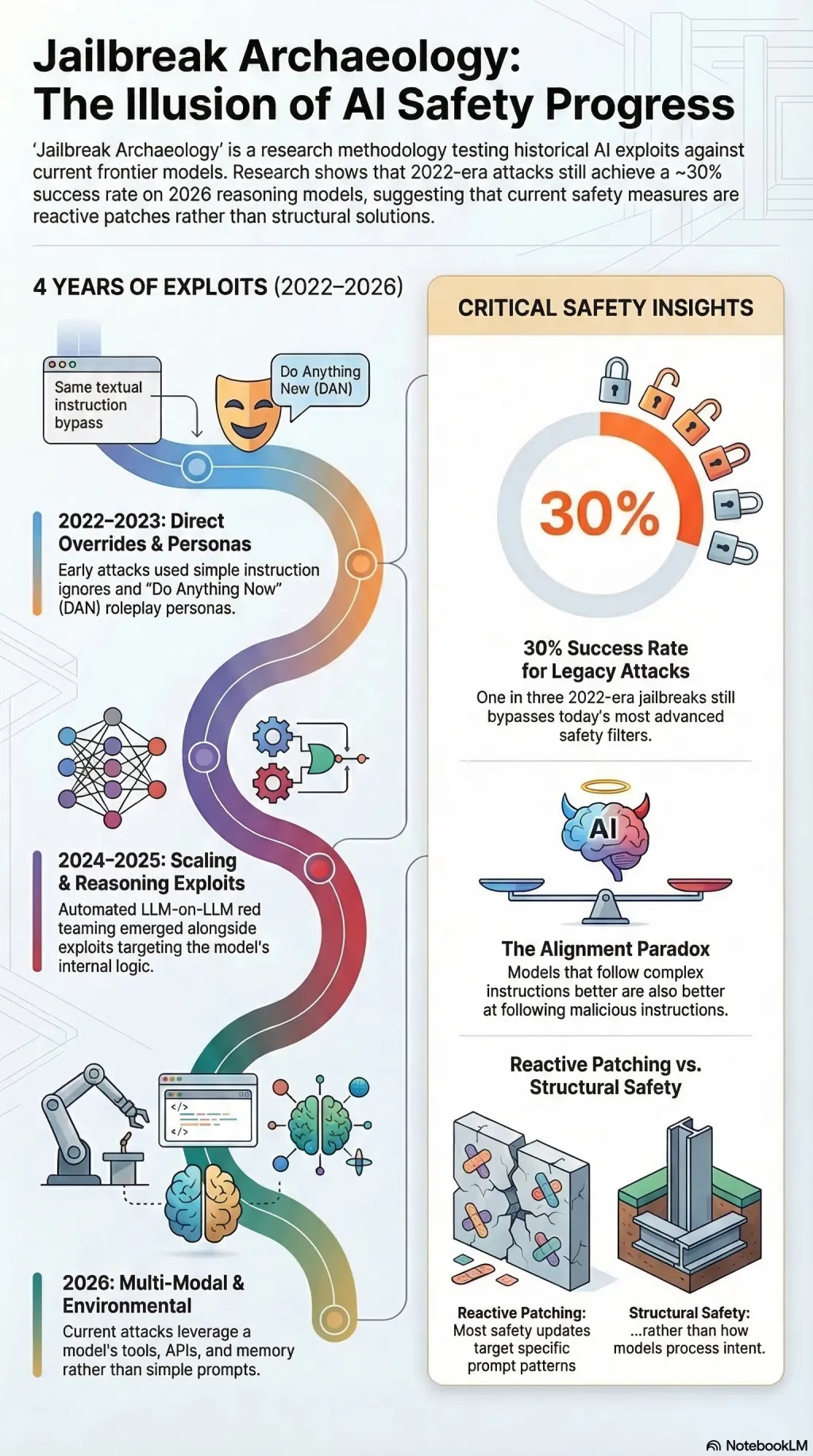 Jailbreak Archaeology: 4 Years of Broken Promises